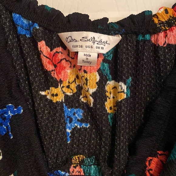 Miss Selfridge Fitted Flare Mini Dress with Ruched Waist - Picture 4 of 4